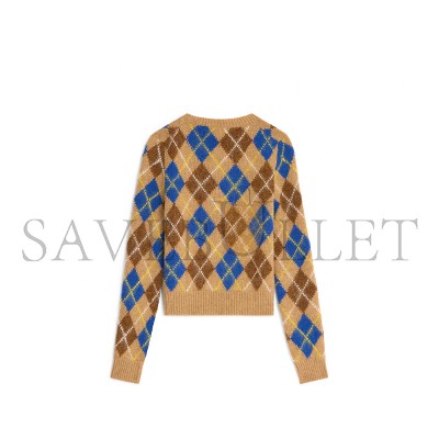 CELINE CREWNECK SWEATER IN ARGYLE WOOL RY0LI0V32.GDU5
